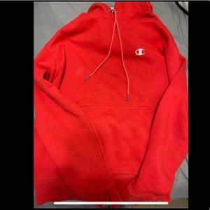 Red champion hoodie